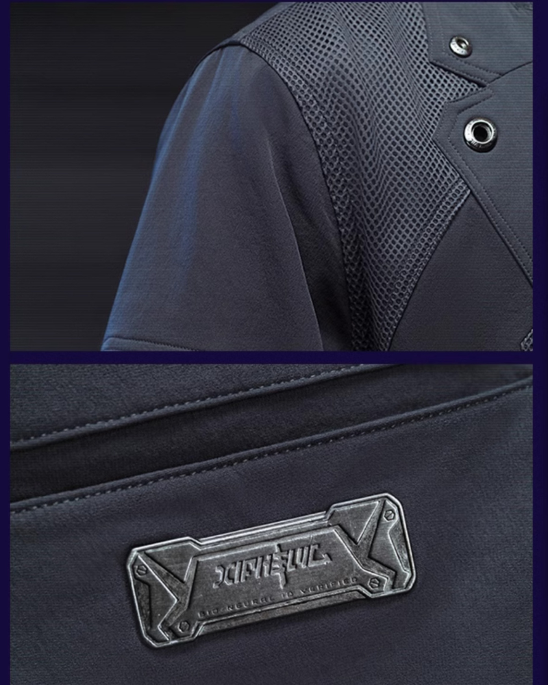 Futuristic Short Sleeve Cyberpunk Suit -  tailored silhouette suit - Futuristic Cyberpunk Short Sleeve Suit for Modern Style - View 12