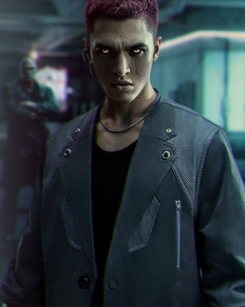 Futuristic Short Sleeve Cyberpunk Suit -  tailored silhouette suit - Futuristic Cyberpunk Short Sleeve Suit for Modern Style - View 6