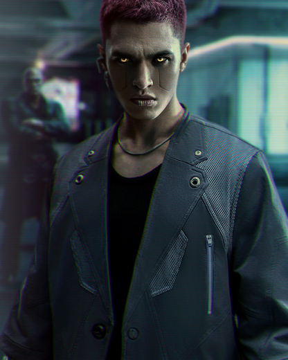 Futuristic Short Sleeve Cyberpunk Suit -  tailored silhouette suit - Futuristic Cyberpunk Short Sleeve Suit for Modern Style - View 6