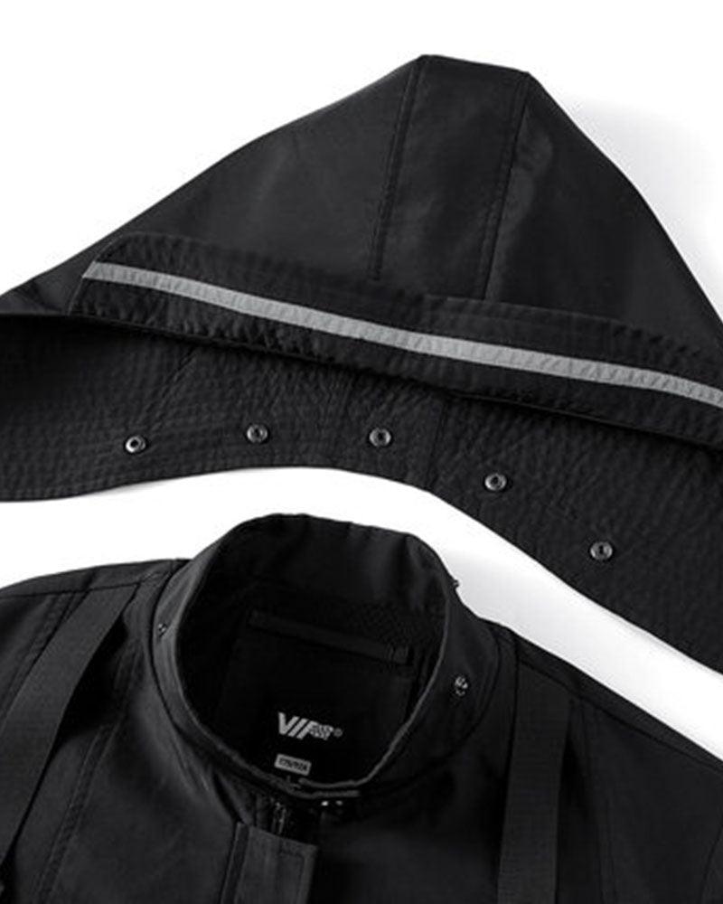 Futuristic Short Sleeve Hooded Jacket -  black - Futuristic Short Sleeve Hooded Jacket for Urban Style - View 11
