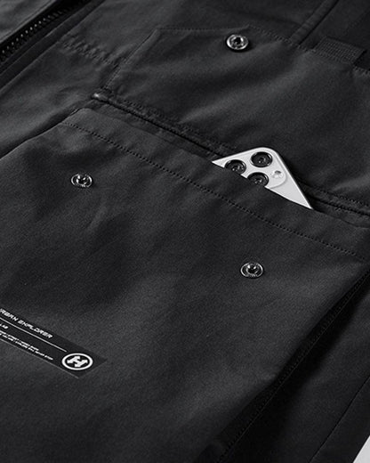 Futuristic Short Sleeve Hooded Jacket -  hooded jacket - Futuristic Short Sleeve Hooded Jacket for Urban Style - View 12