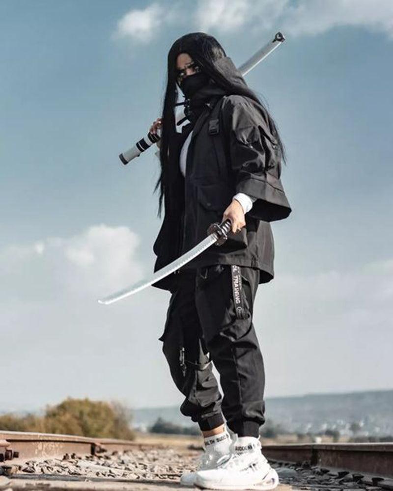 Futuristic Short Sleeve Hooded Jacket - stylish hooded jacket - Futuristic Short Sleeve Hooded Jacket for Urban Style - View 2