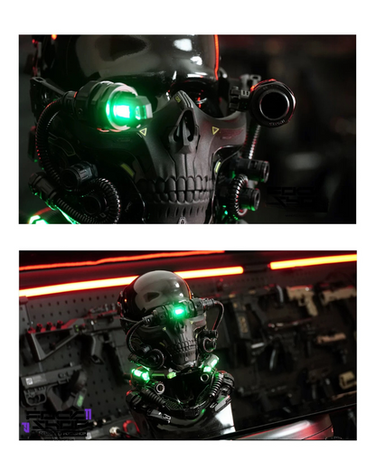 Futuristic Skull Half Mask -  adjustable mask for adults - Futuristic Cyberpunk Half Skull Mask for Photography - View 10