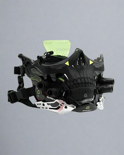 Futuristic Skull Half Mask - cyberpunk half face mask - Futuristic Cyberpunk Half Skull Mask for Photography - Main view