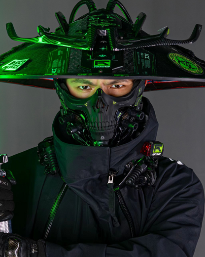 Futuristic Skull Half Mask -  cyberpunk mask - Futuristic Cyberpunk Half Skull Mask for Photography - View 5