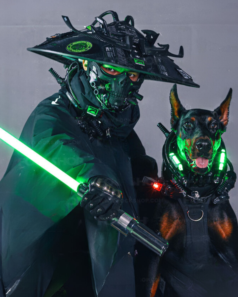 Futuristic Skull Half Mask -  performance wear - Futuristic Cyberpunk Half Skull Mask for Photography - View 6