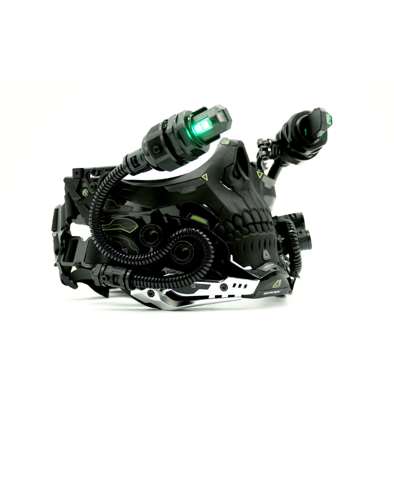 Futuristic Skull Half Mask -  photography face mask - Futuristic Cyberpunk Half Skull Mask for Photography - View 14
