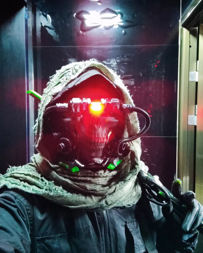 Futuristic Skull Half Mask -  photography face mask - Futuristic Cyberpunk Half Skull Mask for Photography - View 7