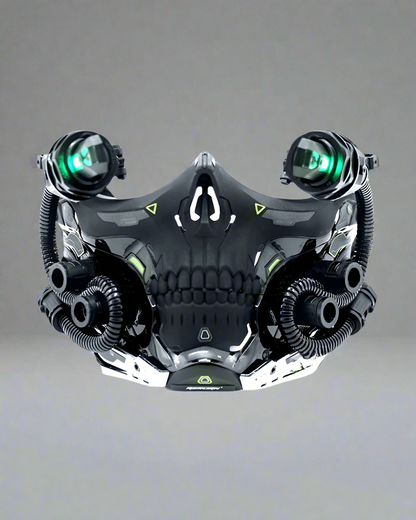 Futuristic Skull Half Mask - skull mask - Futuristic Cyberpunk Half Skull Mask for Photography - View 2