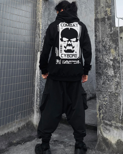 Futuristic Skull Tech Hoodie -  comfortable hoodie - Futuristic Skull Tech Hoodie for Stylish Streetwear - View 3