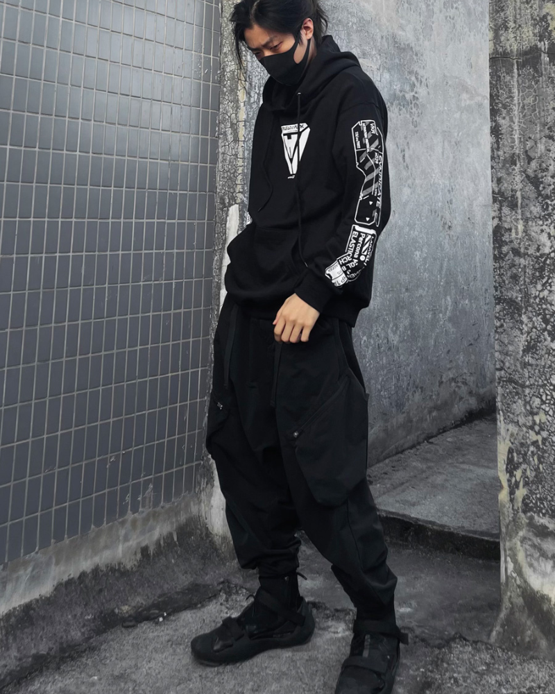 Futuristic Skull Tech Hoodie -  cyberpunk streetwear - Futuristic Skull Tech Hoodie for Stylish Streetwear - View 4