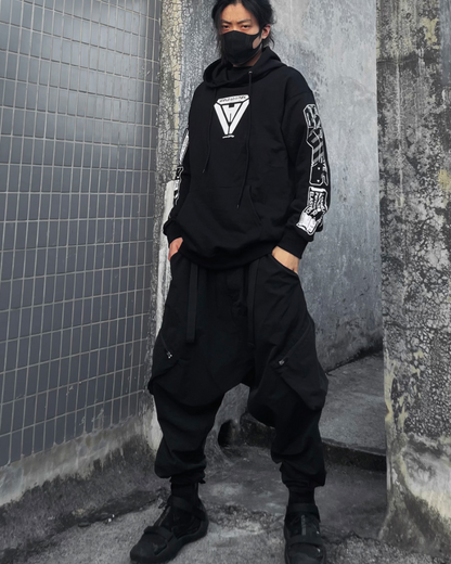 Futuristic Skull Tech Hoodie - techwear hoodie - Futuristic Skull Tech Hoodie for Stylish Streetwear - View 2