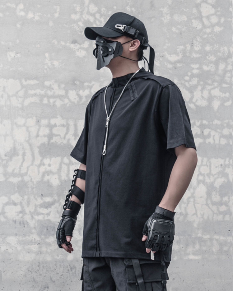 Futuristic Spliced Tech T-Shirt -  cotton t-shirt - Futuristic Spliced Tech T-Shirt for Urban Style - View 4