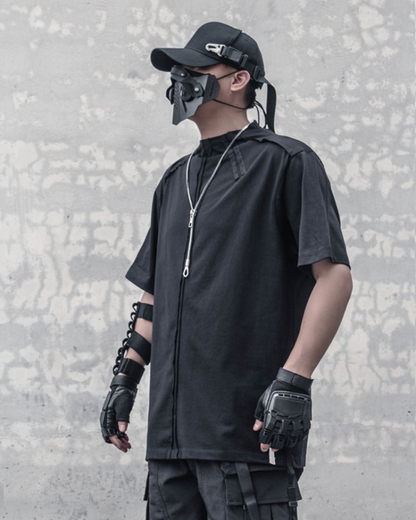 Futuristic Spliced Tech T-Shirt -  cotton t-shirt - Futuristic Spliced Tech T-Shirt for Urban Style - View 4