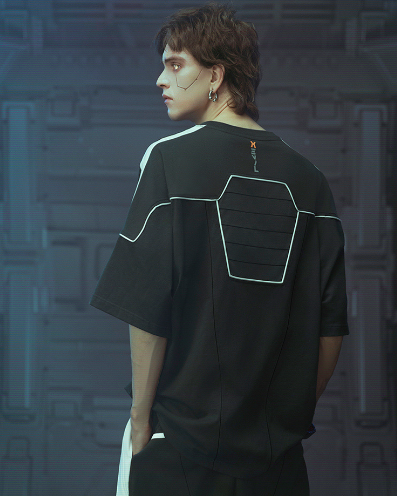 Futuristic Star Alliance Sports Tee -  cyberpunk shirt - Futuristic Cyberpunk Sports Tee with Unique Design - View 5