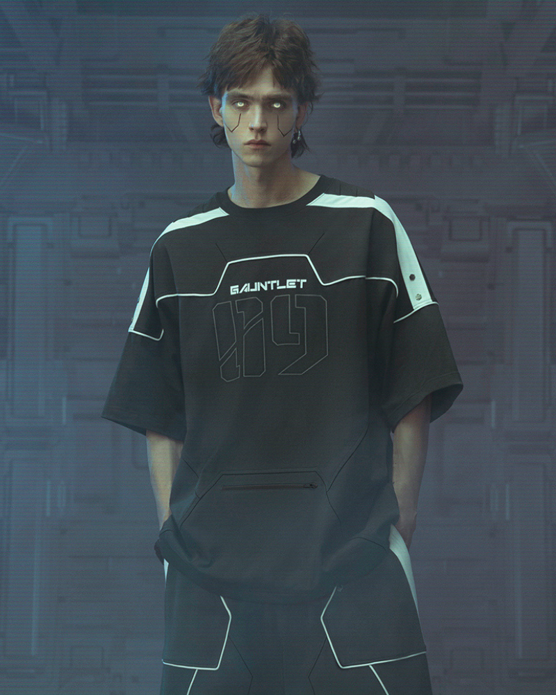 Futuristic Star Alliance Sports Tee - sci-fi t-shirt - Futuristic Cyberpunk Sports Tee with Unique Design - Main view