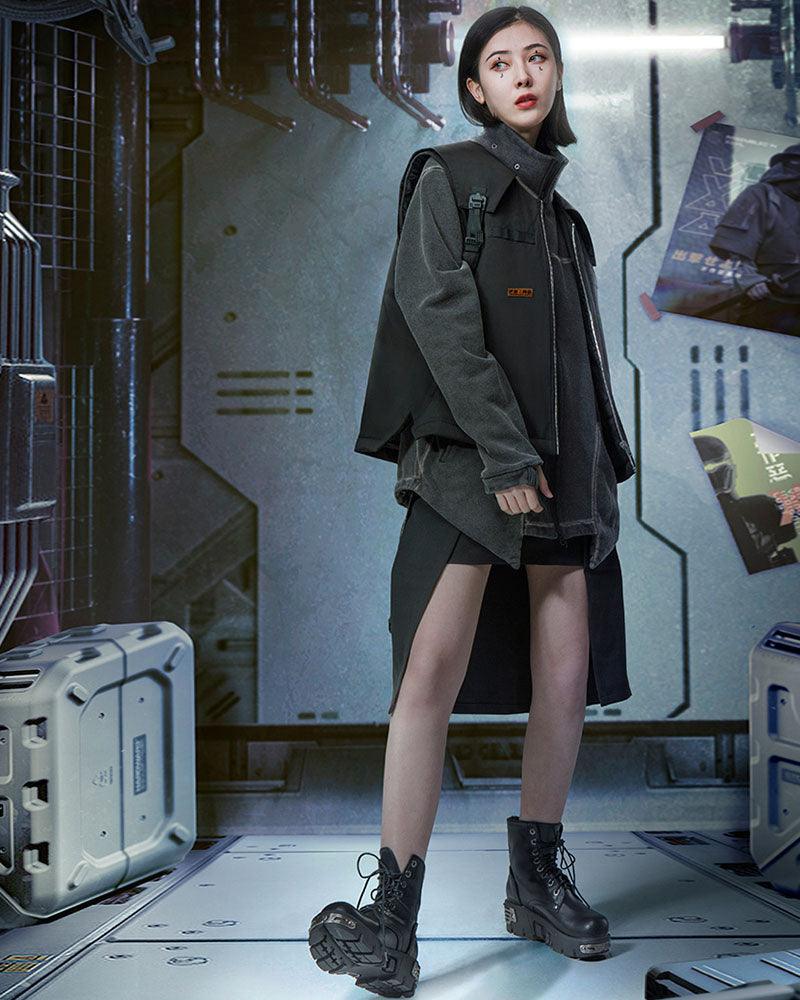 Futuristic Unisex Cargo Vest - high-tech vest - Futuristic Unisex Cargo Vest for Outdoor Adventures - View 10