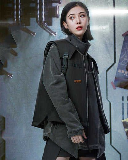 Futuristic Unisex Cargo Vest -  insulated vest - Futuristic Unisex Cargo Vest for Outdoor Adventures - View 12