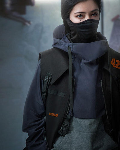 Futuristic Unisex Cargo Vest -  insulated vest - Futuristic Unisex Cargo Vest for Outdoor Adventures - View 4