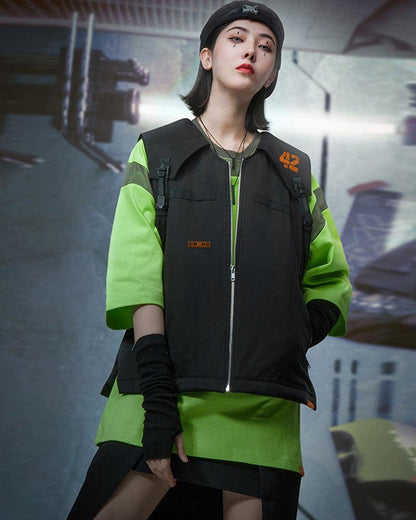 Futuristic Unisex Cargo Vest -  lightweight insulation vest - Futuristic Unisex Cargo Vest for Outdoor Adventures - View 13