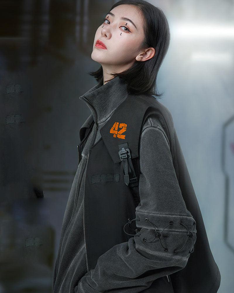 Futuristic Unisex Cargo Vest -  lightweight insulation vest - Futuristic Unisex Cargo Vest for Outdoor Adventures - View 5