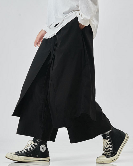 Futuristic Utility Hakama Pants - hakama pants - Futuristic Utility Hakama Pants for Stylish Comfort - Main view