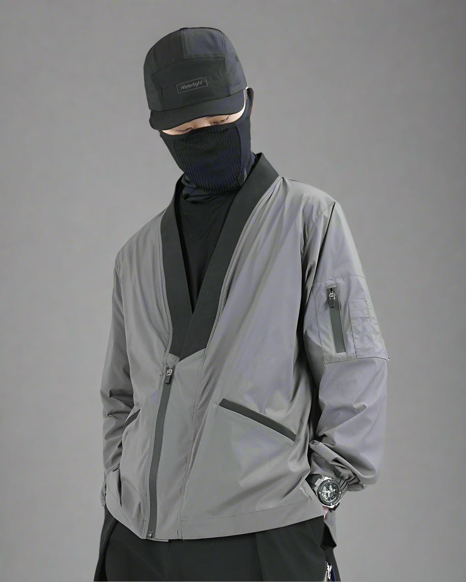 Futuristic Utility Kimono Jacket - kimono jacket - Futuristic Utility Kimono Jacket for Everyday Style - Main view
