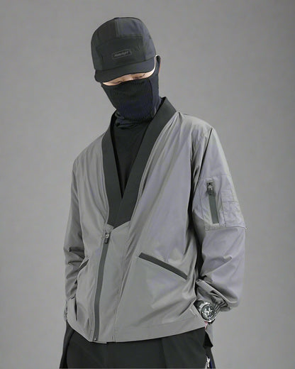 Futuristic Utility Kimono Jacket - kimono jacket - Futuristic Utility Kimono Jacket for Everyday Style - Main view