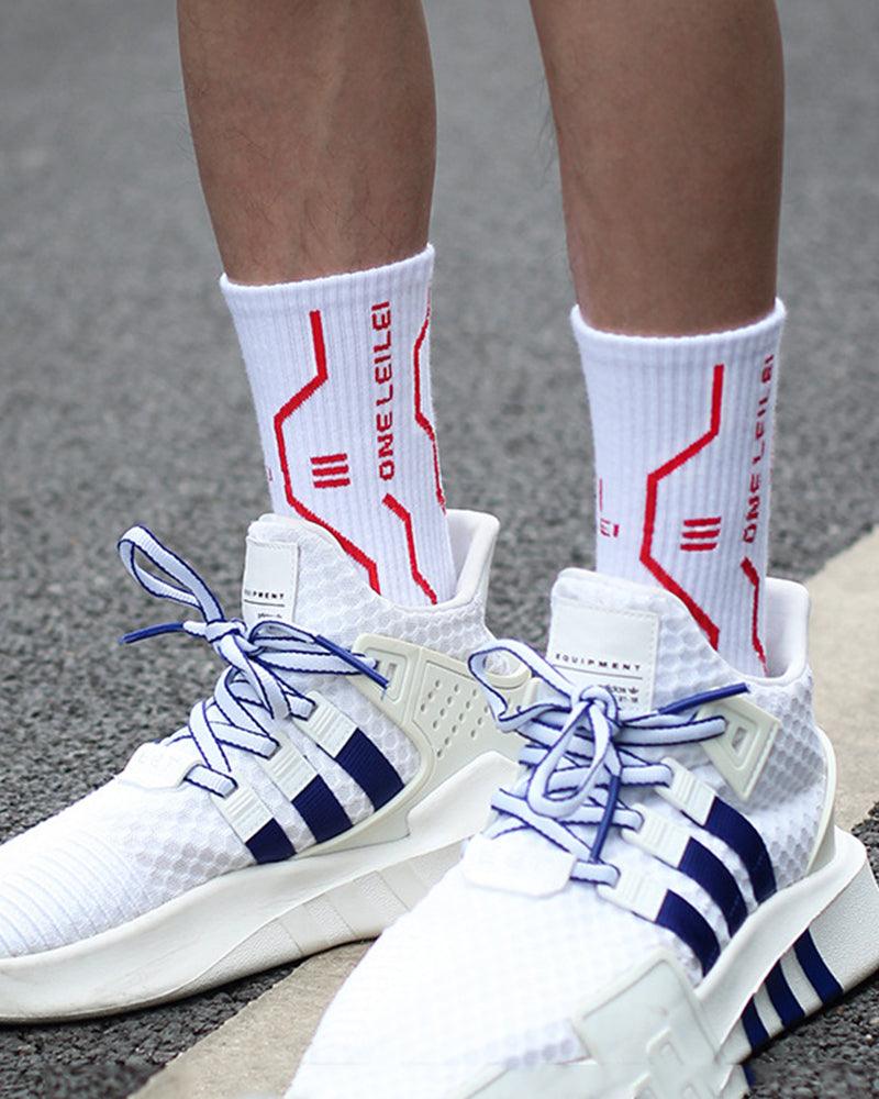 Futuristic Warrior Cyberpunk Socks -  fashion socks - Futuristic Warrior Cyberpunk Socks in Cotton - View 5
