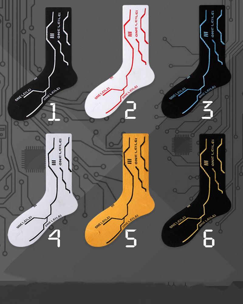 Futuristic Warrior Cyberpunk Socks -  techwear accessories - Futuristic Warrior Cyberpunk Socks in Cotton - View 6