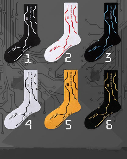 Futuristic Warrior Cyberpunk Socks -  techwear accessories - Futuristic Warrior Cyberpunk Socks in Cotton - View 6