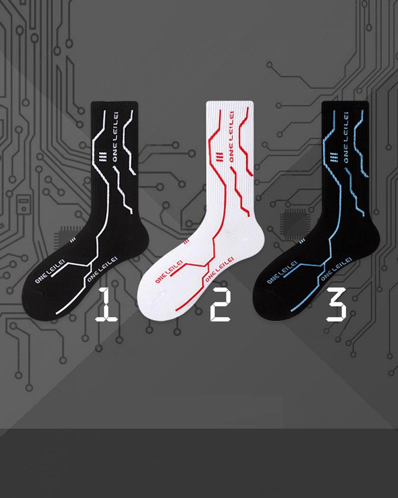 Futuristic Warrior Cyberpunk Socks -  unique vibe socks - Futuristic Warrior Cyberpunk Socks in Cotton - View 7