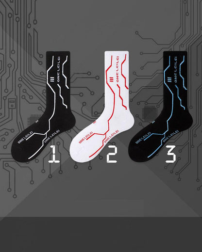 Futuristic Warrior Cyberpunk Socks -  unique vibe socks - Futuristic Warrior Cyberpunk Socks in Cotton - View 7