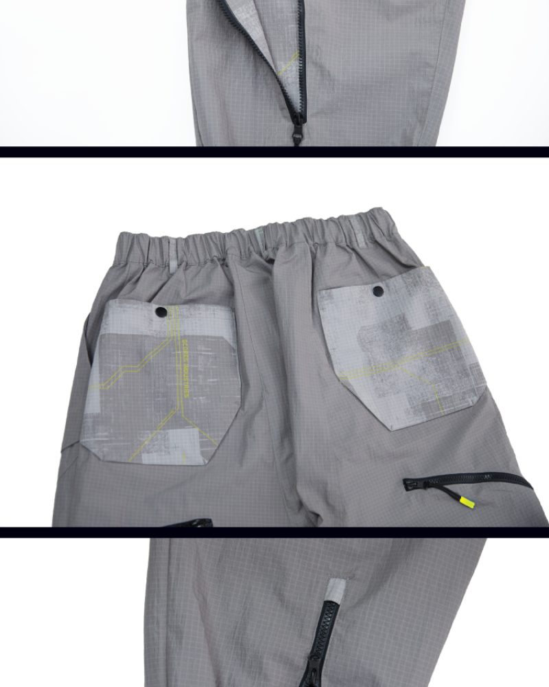 Futuristic Waterproof Cargo Trousers -  functional unisex trousers - Stylish Waterproof Unisex Cargo Trousers for Every Adventure - View 4