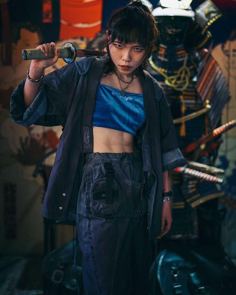 Futuristic Yaksha Samurai Jacket - futuristic jacket - Futuristic Yaksha Samurai Jacket for Cyberpunk Style - View 16