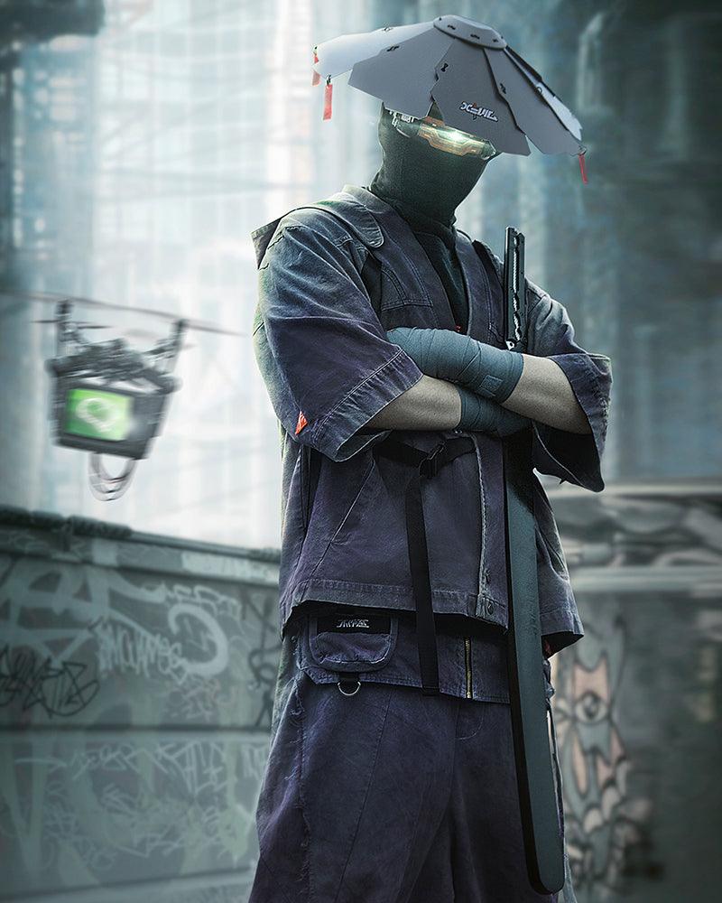 Futuristic Yaksha Samurai Jacket - futuristic jacket - Futuristic Yaksha Samurai Jacket for Cyberpunk Style - View 2