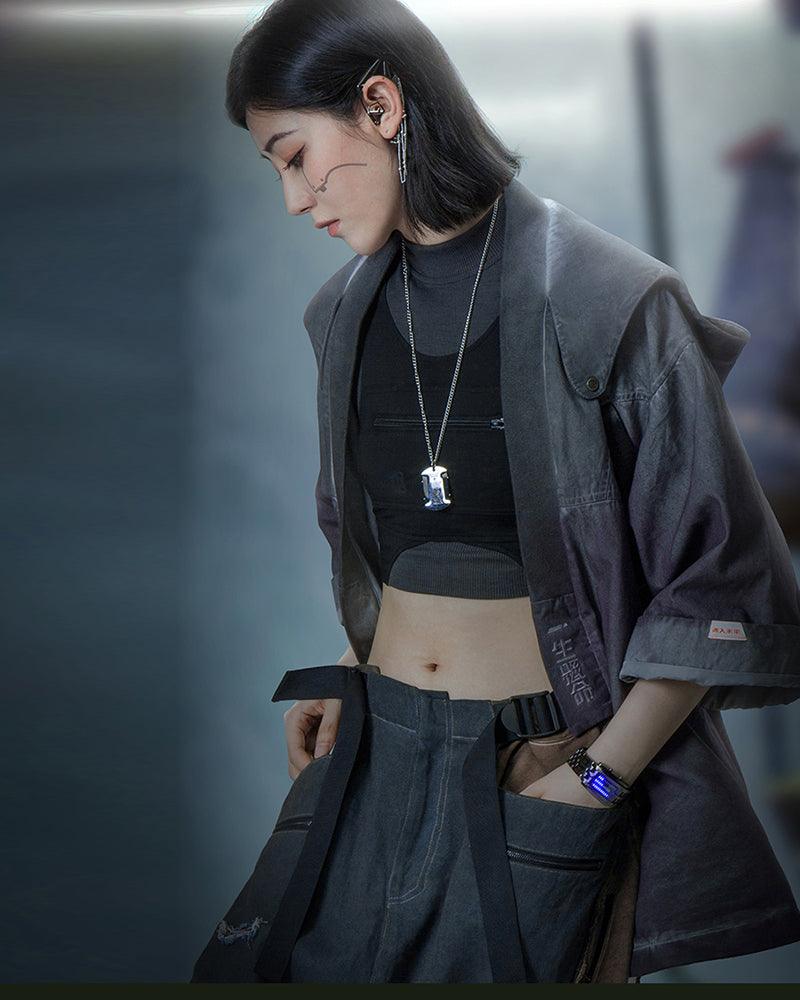 Futuristic Yaksha Samurai Jacket -  samurai jacket - Futuristic Yaksha Samurai Jacket for Cyberpunk Style - View 5