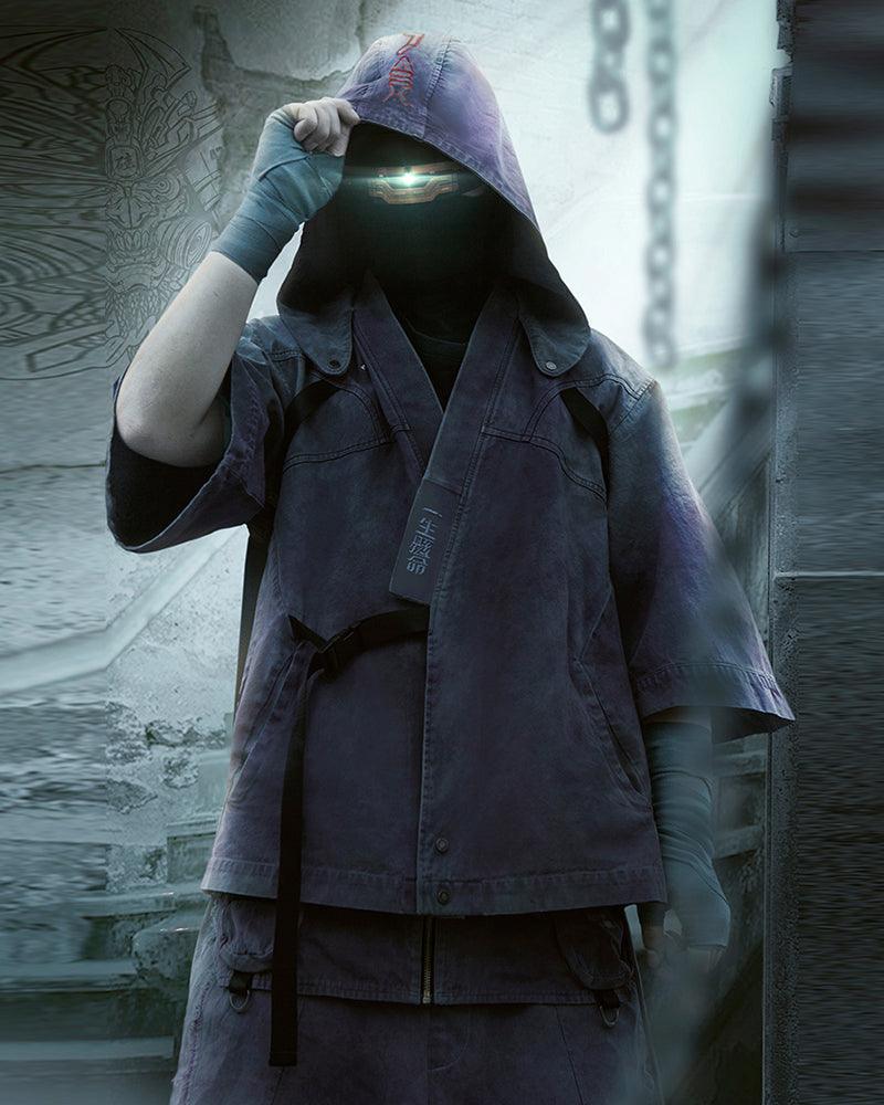 Futuristic Yaksha Samurai Jacket -  techwear - Futuristic Yaksha Samurai Jacket for Cyberpunk Style - View 6