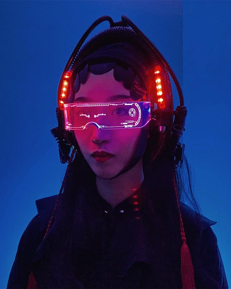 Galactic Cyberpunk Pendant Necklace -  rechargeable train lights - Galactic Cyberpunk Pendant Necklace for Futuristic Styles - View 6