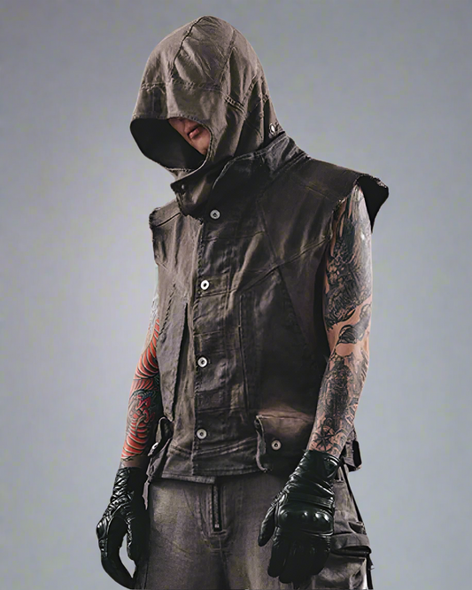 Geometric Cut Adventure Vest - geometric vest - Geometric Cut Adventure Vest - Unique Vintage Style - Main view