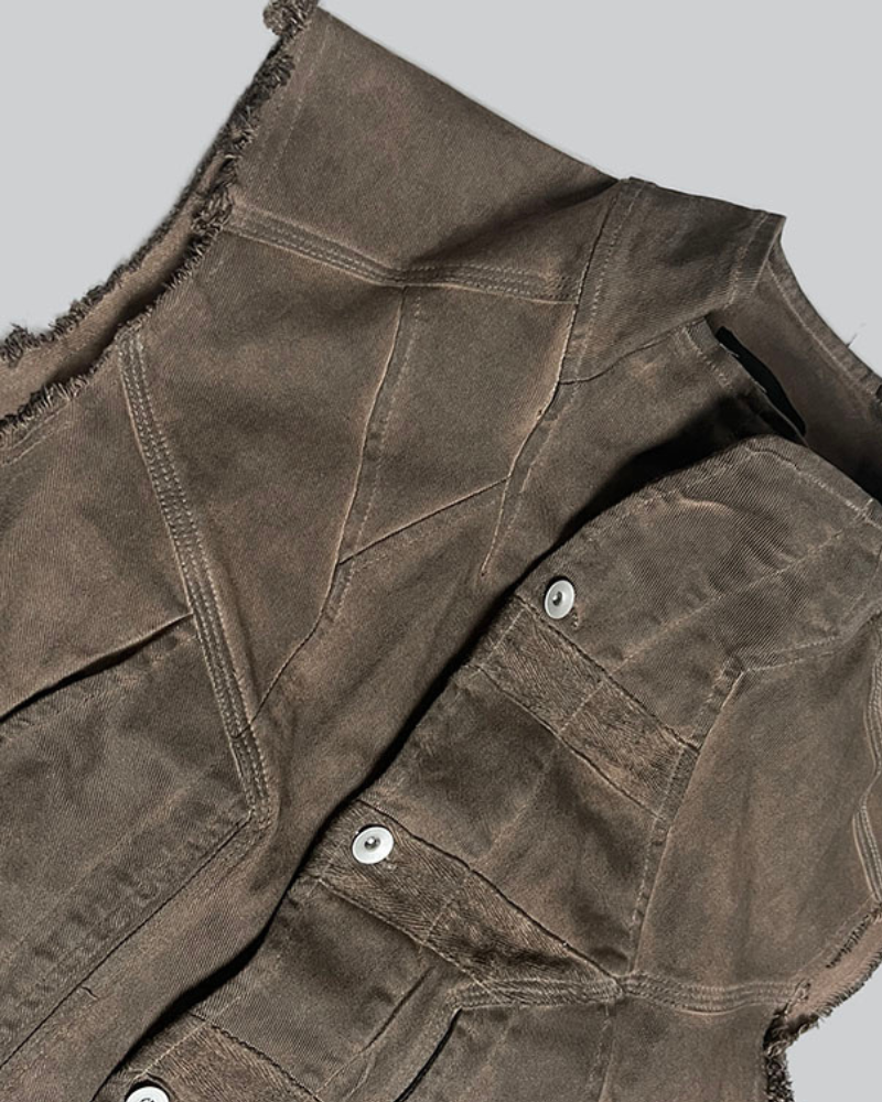 Geometric Cut Adventure Vest - geometric vest - Geometric Cut Adventure Vest - Unique Vintage Style - View 10