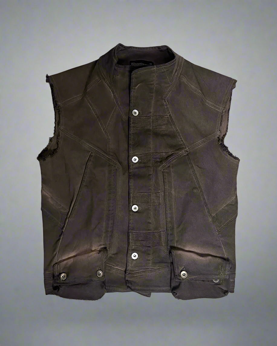 Geometric Cut Adventure Vest - vintage-style vest - Geometric Cut Adventure Vest - Unique Vintage Style - View 2