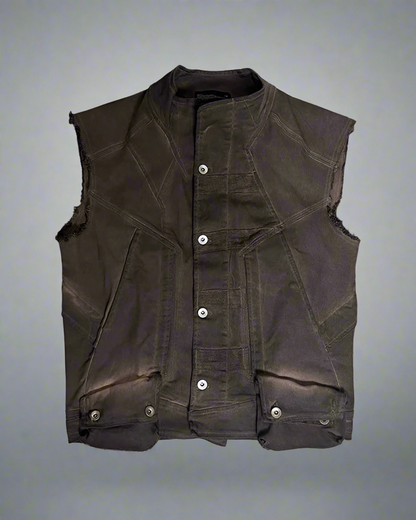 Geometric Cut Adventure Vest - vintage-style vest - Geometric Cut Adventure Vest - Unique Vintage Style - View 2