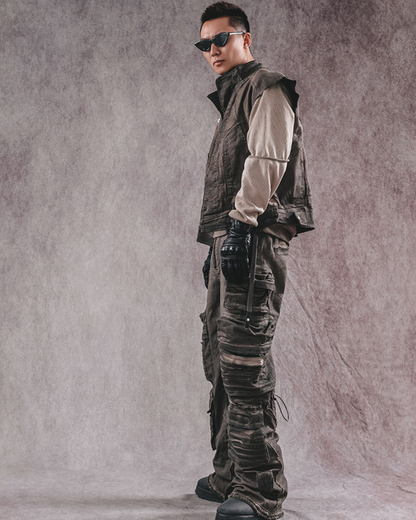 Geometric Cut Adventure Vest -  wasteland aesthetics - Geometric Cut Adventure Vest - Unique Vintage Style - View 9