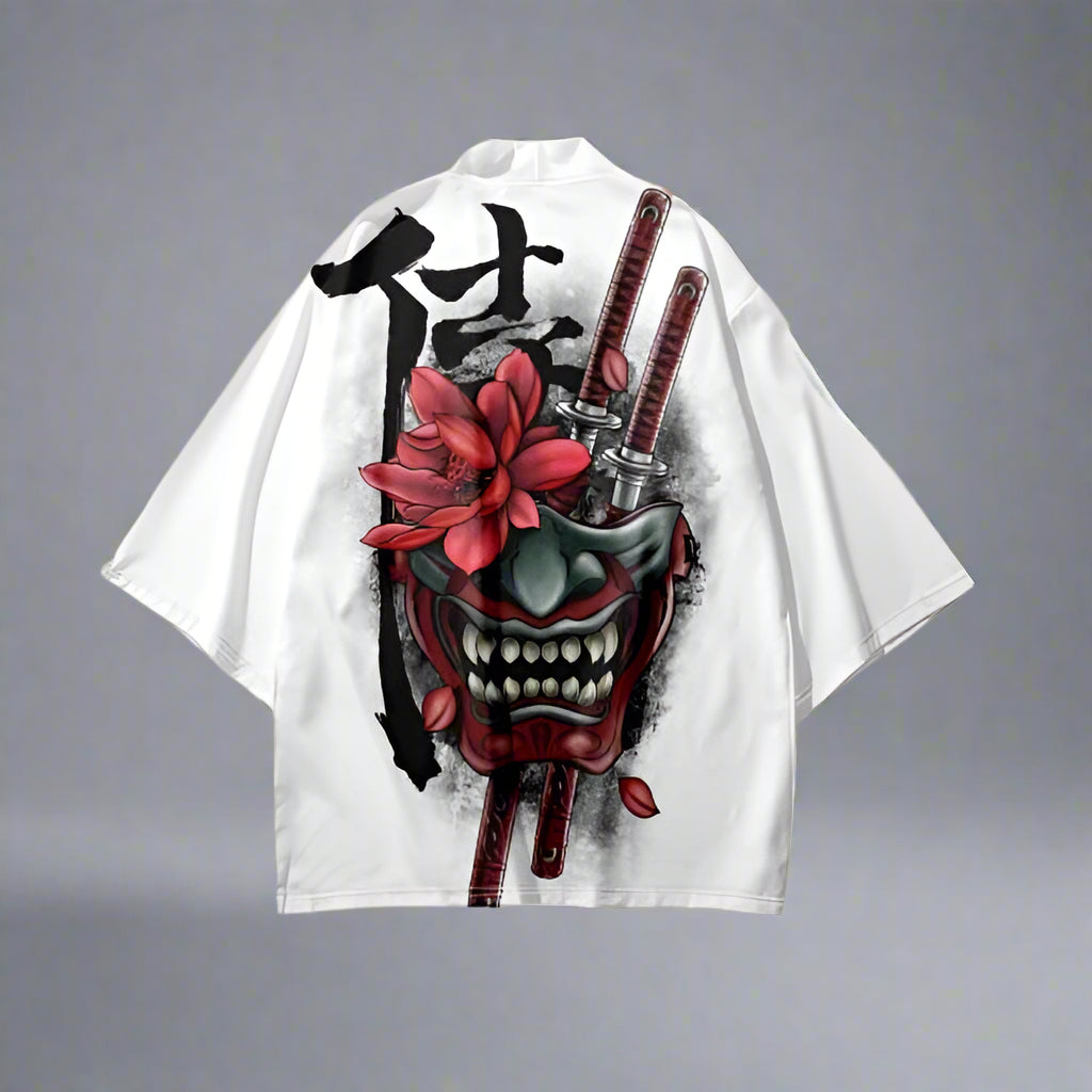 Ghostly White Haori - haori jacket - Ghostly White Haori - Stylish Kimono Cardigan - View 2
