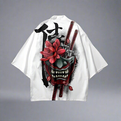 Ghostly White Haori - haori jacket - Ghostly White Haori - Stylish Kimono Cardigan - View 2