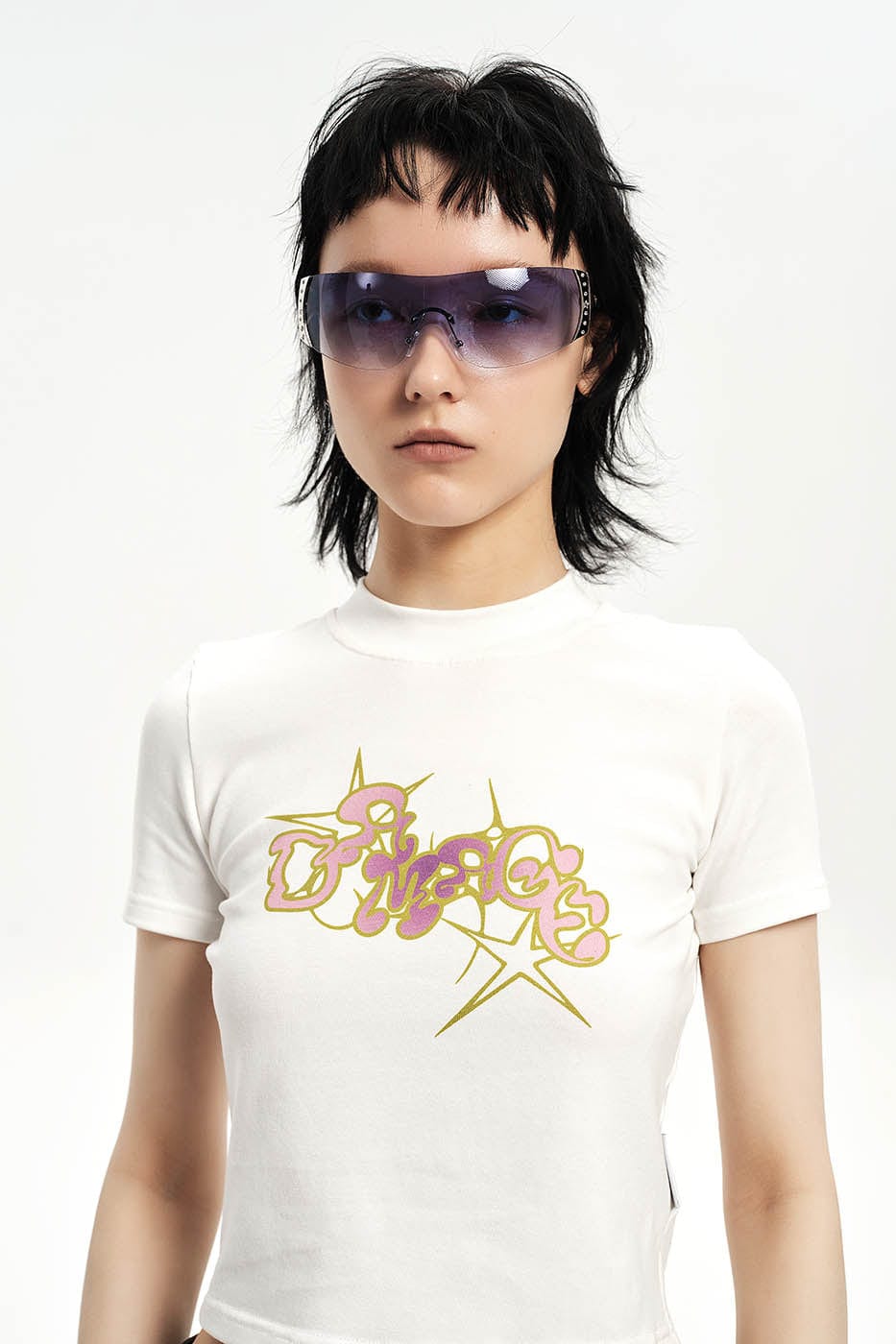 Glitzy Frameless Rhinestone Sunglasses - fashion sunglasses - Stylish Frameless Rhinestone Sunglasses for Modern Wear - Main view