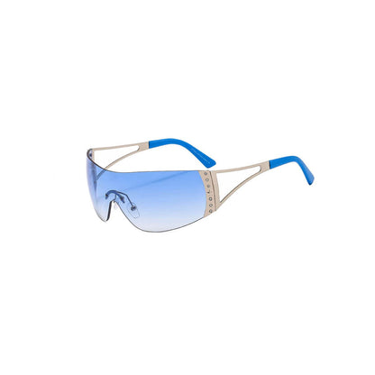 Glitzy Frameless Rhinestone Sunglasses - fashion sunglasses - Stylish Frameless Rhinestone Sunglasses for Modern Wear - View 9