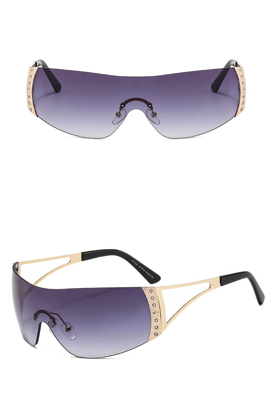 Glitzy Frameless Rhinestone Sunglasses -  frameless - Stylish Frameless Rhinestone Sunglasses for Modern Wear - View 13