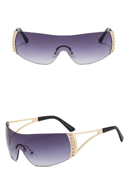 Glitzy Frameless Rhinestone Sunglasses -  frameless - Stylish Frameless Rhinestone Sunglasses for Modern Wear - View 13